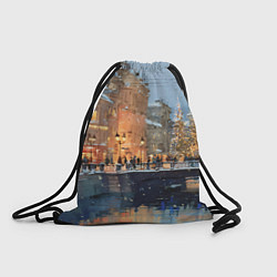 Рюкзак-мешок Снежный вечер в Питере, цвет: 3D-принт