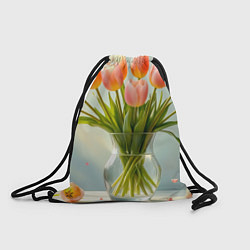Мешок для обуви Нежно-розовые тюльпаны в лучах весны