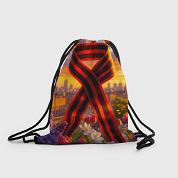 Рюкзак-мешок Символы Победы: лента, голуби, салют, цвет: 3D-принт