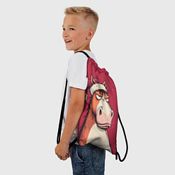 Рюкзак-мешок Комичная новогодняя лошадь, цвет: 3D-принт — фото 2