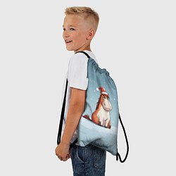 Рюкзак-мешок Лошадь сидит на снегу, цвет: 3D-принт — фото 2