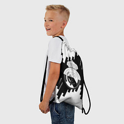 Рюкзак-мешок Реал Мадрид белая геометрия, цвет: 3D-принт — фото 2