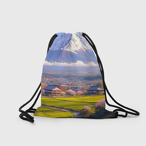 Мешок для обуви Сакура у подножия Фудзиямы / 3D-принт – фото 2