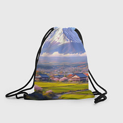 Рюкзак-мешок Сакура у подножия Фудзиямы, цвет: 3D-принт