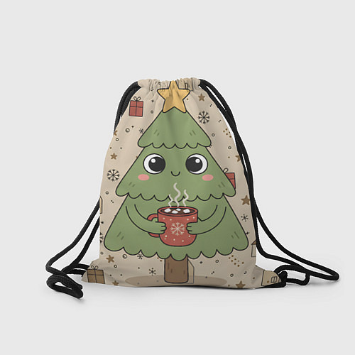 Мешок для обуви Новогодняя елочка с горячим шоколадом / 3D-принт – фото 2