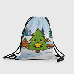 Рюкзак-мешок Милая елочка со звездой, цвет: 3D-принт