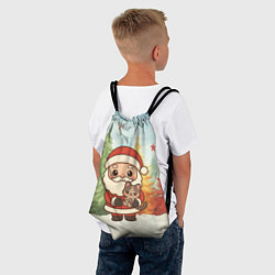Рюкзак-мешок Санта с котенком, цвет: 3D-принт — фото 2