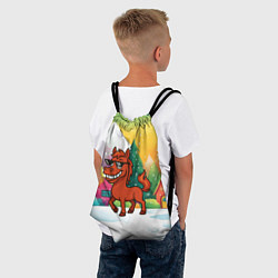 Рюкзак-мешок Красная лошадка в очках подмигивает 2026, цвет: 3D-принт — фото 2