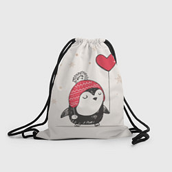 Рюкзак-мешок Влюбленный пингвин, цвет: 3D-принт