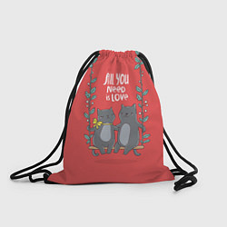 Рюкзак-мешок Кисули Love, цвет: 3D-принт
