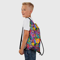 Рюкзак-мешок Яркие цветы, цвет: 3D-принт — фото 2
