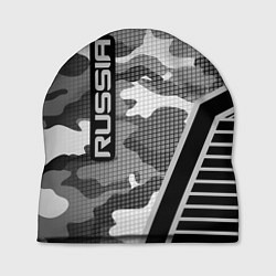 Шапка Russia: Grey Camo, цвет: 3D-принт