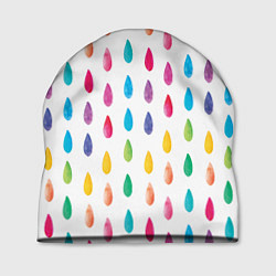 Шапка Акварельные капли, цвет: 3D-принт