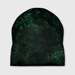 Шапка Темно-зеленый мраморный узор, цвет: 3D-принт