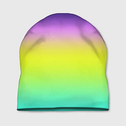 Шапка Разноцветный градиентный узор зелено-фиолетовый, цвет: 3D-принт
