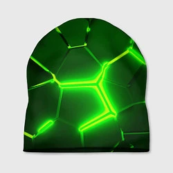 Шапка 3D ПЛИТЫ НЕОН NEON GREEN HEXAGON РАЗЛОМ, цвет: 3D-принт