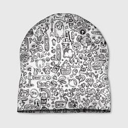 Шапка Рисованные черепа и животные