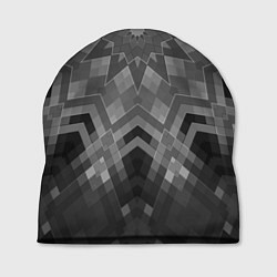 Шапка Серый геометрический орнамент-калейдоскоп, цвет: 3D-принт