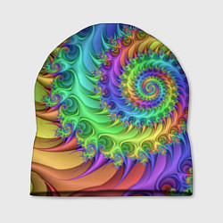 Шапка Красочная фрактальная спираль Узор Colorful fracta, цвет: 3D-принт
