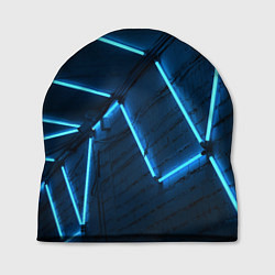 Шапка Неоновые лампы и кирпичный эффект - Голубой, цвет: 3D-принт