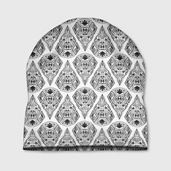 Шапка Черно-белый геометрический узор Арт деко, цвет: 3D-принт