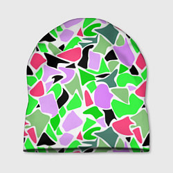 Шапка Abstract pattern green pink spots