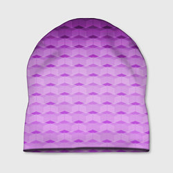 Шапка Фиолетово-розовый геометрический узор Градиент, цвет: 3D-принт