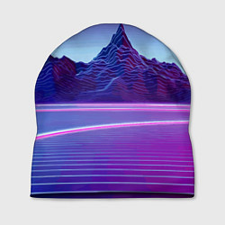 Шапка Neon mountains - Vaporwave, цвет: 3D-принт