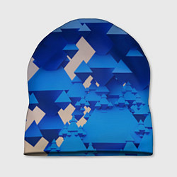 Шапка Абстрактные синие тетраэдры, цвет: 3D-принт