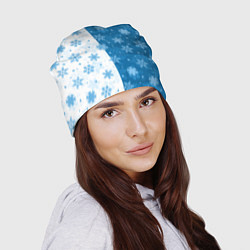 Шапка Красивые снежинки, цвет: 3D-принт — фото 2