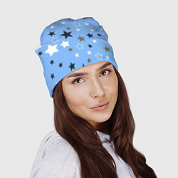 Шапка Звёзды на голубом фоне, цвет: 3D-принт — фото 2