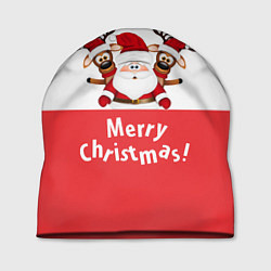 Шапка Дед Мороз с оленями, цвет: 3D-принт
