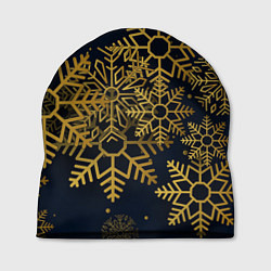 Шапка Золотые снежинки, цвет: 3D-принт