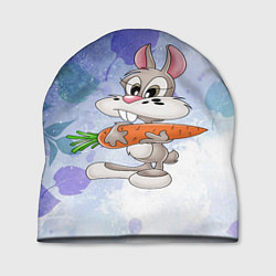 Шапка Зайка с морковкой и листья