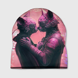 Шапка Влюбленные кибер-котики, цвет: 3D-принт