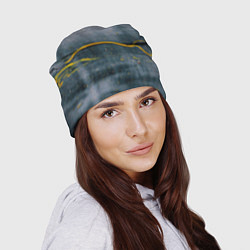 Шапка Серо-светлый абстрактный туман и краски, цвет: 3D-принт — фото 2