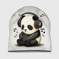 Шапка Милая панда в наушниках, цвет: 3D-принт