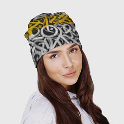 Шапка Yellow Callicraphic, цвет: 3D-принт — фото 2
