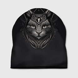 Шапка Чёрно-белый орнамент кота