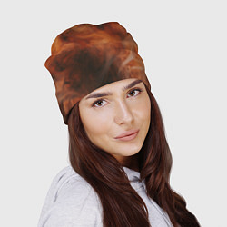 Шапка Оранжевый абстрактный дым, цвет: 3D-принт — фото 2