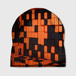 Шапка Чёрные и оранжевые кубики, цвет: 3D-принт
