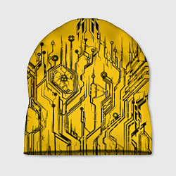Шапка Киберпанк Yellow-Black, цвет: 3D-принт