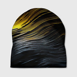Шапка Золотистые волны на черном, цвет: 3D-принт