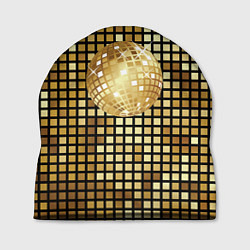 Шапка Золотой диско шар и золотая мозаика, цвет: 3D-принт