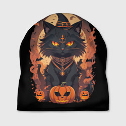 Шапка Черный кот в хеллоуине