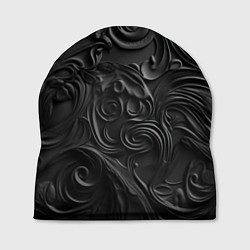 Шапка Черная текстура из кожи с узорами, цвет: 3D-принт