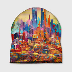 Шапка Футуристический городской пейзаж, цвет: 3D-принт