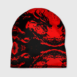 Шапка Черный дракон на красном небе, цвет: 3D-принт