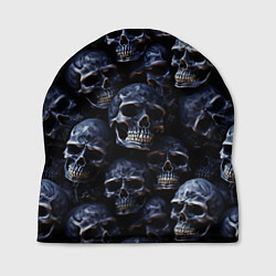 Шапка Черные металлические черепа, цвет: 3D-принт