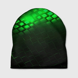 Шапка Неоновые зеленые пластины, цвет: 3D-принт